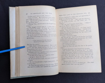 Page 38 and 39 inside a copy of To Greenland and the Pole by Gordon Staples - 1890s circa