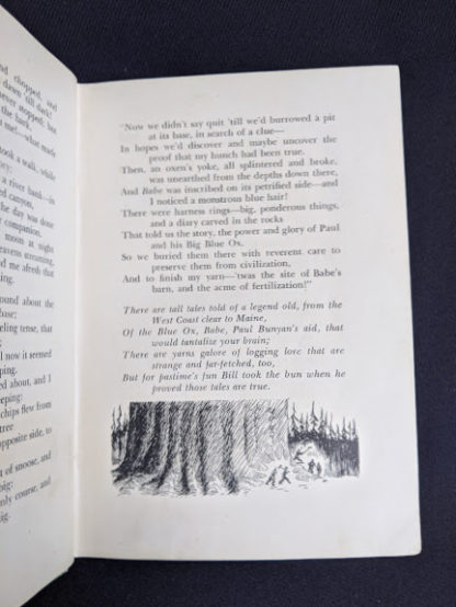 illustration by Bert Bushell in a 1943 copy of Rhymes of a Lumberjack by Robert E. Swanson