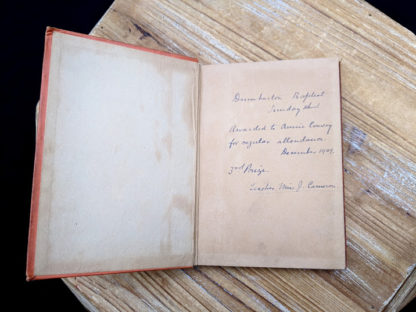 Annotation dated 1910 on the front pastedown and endpaper inside an Undated copy of Lady Patience - A Story for Girls by F.S. Hollings - Blackie and Sons Limited