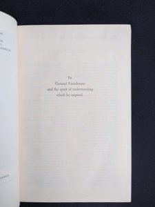Dedication page inside a 1946 copy of My Three Years With Eisenhower By Harry C Butcher