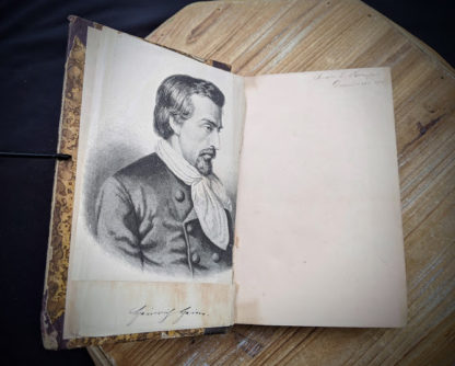 Drawing inside a 1870 copy of Sämtliche Werke - Heinrich Heine - German Book