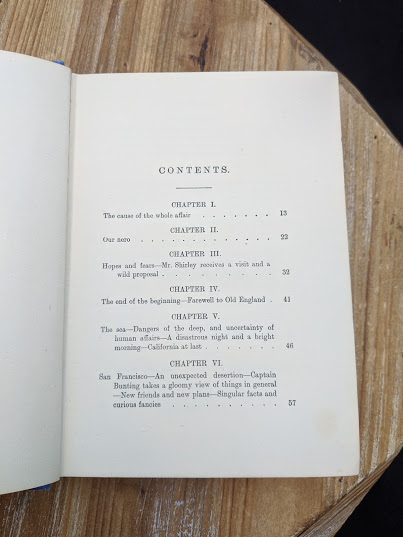 First page of Contents inside a 1915 copy of The Golden Dream By R. M. Ballantyne