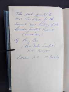 Military related Annotation up close inside a 1946 copy of My Three Years With Eisenhower By Harry C Butcher