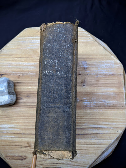 Spine view on a 1895 copy of The Peoples Common Sense Medical Adviser by R.V. Pierce M.D.