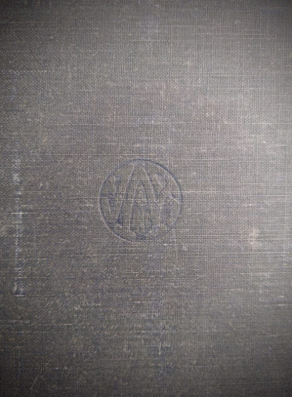 blindstamp on the front cover of a 1948 copy of Steam, Air And Gas Power by Severns And Degler 4th Edition