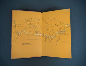front pastedown and endpaper inside 1966 The Road Across Canada by Edward McCourt - 2nd Printing