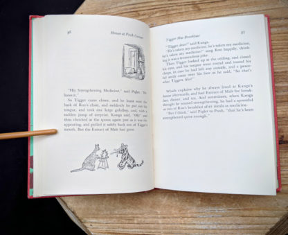 page 36 and 37 inside a 1961 copy of The House at Pooh Corner by A.A. Milne