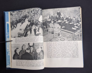 photographs inside a 1946 copy of My Three Years With Eisenhower By Harry C Butcher