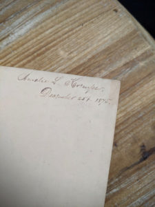 previous owners signature inside a 1870 copy of Sämtliche Werke - Heinrich Heine - German Book