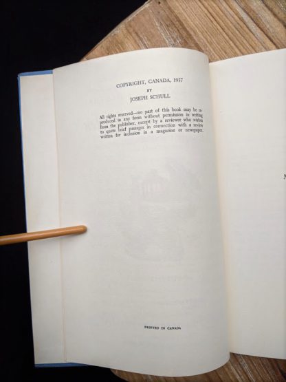 Copyright page inside a 1960 copy of The Salt Water Men - Canadas Deep Sea Sailors by Joseph Schull