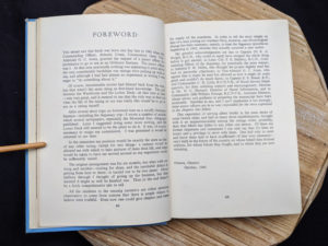 Foreward inside a 1946 copy of Saints Devils and Ordinary Seamen Life on the Royal Canadian Navys Lower Deck - second printing