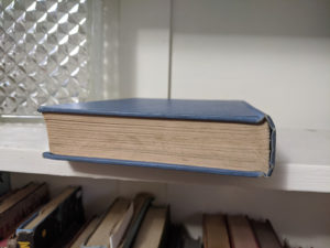 top edge inside a 1946 copy of Saints Devils and Ordinary Seamen Life on the Royal Canadian Navys Lower Deck - second printing