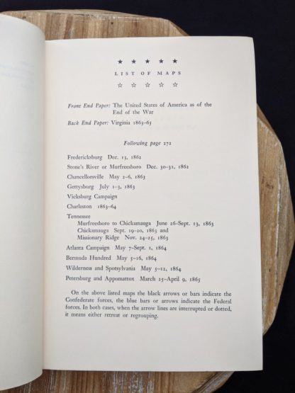 List of maps inside a 1965 copy of Never Call Retreat - The Centennial History of the Civil War by Bruce Catton - Volume Three