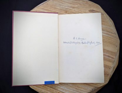 Front pastedown and endpaper with Signature from H.S Harris inside a 1930 copy of The Philosophical Theory of the State by Bernard Bosanquet