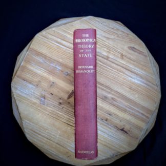 Spine view on a 1930 copy of The Philosophical Theory of the State by Bernard Bosanquet - signed by H. S. Harris