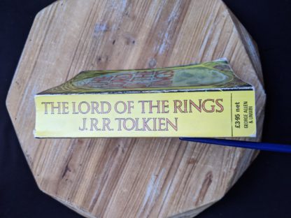 Spine view on a 1975 copy of The Lord of the Rings J. R.R. Tolkien fifteenth impression - uncommon copy