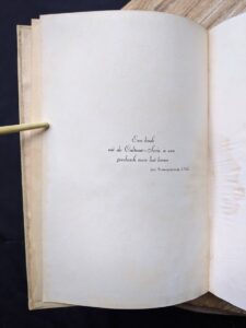 quote inside a 1935 copy of De Weg tot Elkander by Trygve Gulbranssen - third book of the trilogy - First Edition