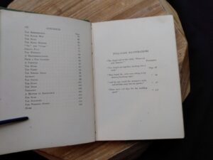 Contents page 2 of 2 and list of illustrations inside a 1903 First edition copy of The Golden Windows - A Book Of Fables For Young And Old