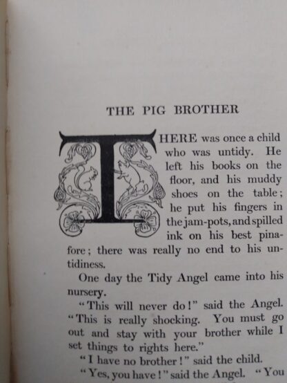The Pig Brother fable inside a 1903 First edition copy of The Golden Windows - A Book Of Fables For Young And Old