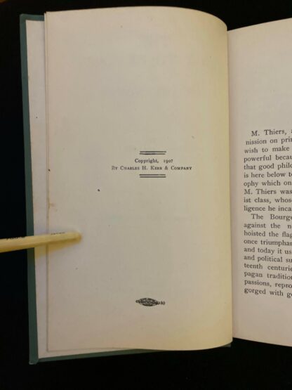Copyright page in a 1907 first edition copy of Right to be Lazy and Other Studies by Paul Lafargue. jpeg