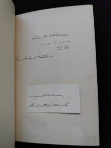 previous owner written inside a 1904 copy of The Day of the Dog by George Barr McCutcheon - First Edition