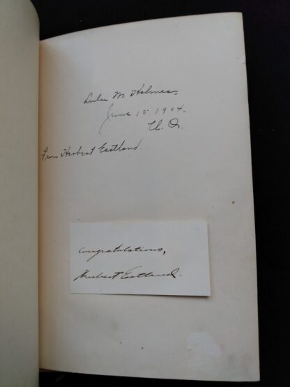 previous owner written inside a 1904 copy of The Day of the Dog by George Barr McCutcheon - First Edition