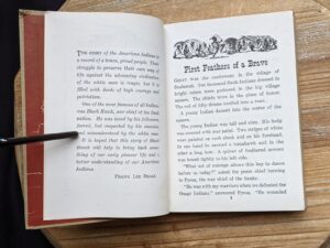 First Chapter inside a 1943 copy of Chief Black Hawk by Frank L Beals - The American Adventure Series - First Edition