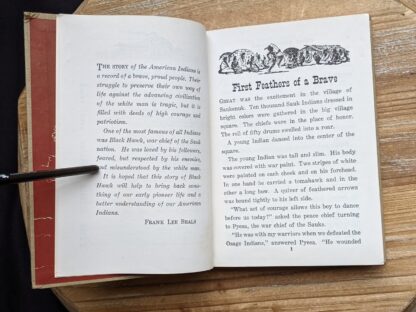 First Chapter inside a 1943 copy of Chief Black Hawk by Frank L Beals - The American Adventure Series - First Edition