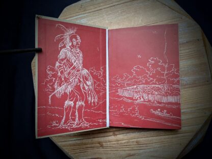Front endpaper and pastedown inside a 1943 copy of Chief Black Hawk by Frank L Beals - The American Adventure Series - First Edition