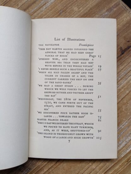 List of illustrations page 1 of 2 inside a 1929 A Book of Seamen by F. H. Doughty - First Edition