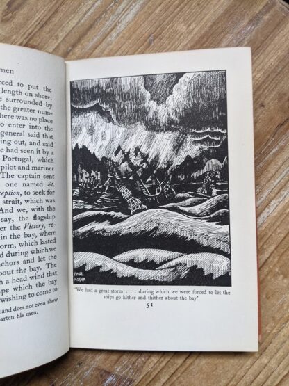 illustration of a ship at storm inside a 1929 A Book of Seamen by F. H. Doughty - First Edition