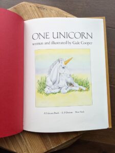 Title Page - 1981 One Unicorn written and illustrated by Gale Cooper - First Edition