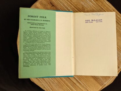 Front endpaper inside a 1949 copy of Forest Folk by Charles G. D. Roberts - First edition