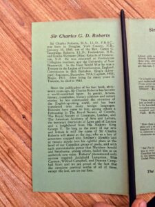 front flap of dustwrapper on a 1949 copy of Forest Folk by Charles G. D. Roberts - First edition