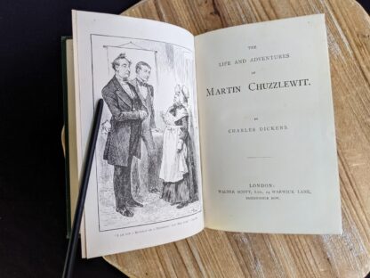 Title page - The Life and Adventures of Martin Chuzzlewit by Charles Dickens - Circa 1880's - undated - Published by Walter Scott Ltd. - The Brotherhood Library