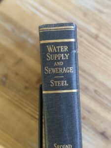 upper spine - 1947 Water Supply and Sewerage by Ernest W. Steel - second Edition