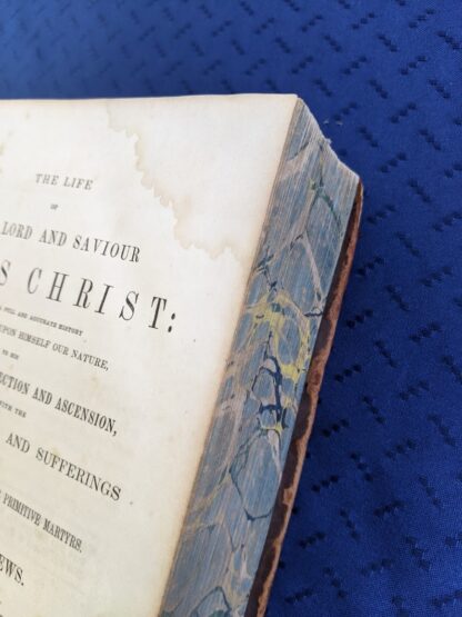 water mark on pages inside a 1845 copy of The Life of our Lord and Saviour Jesus Christ by Rev. John Fleetwood -Title Page