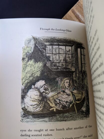 Colour illustration by John Tenniel inside a 1946 Through The Looking-Glass - Two Volumes - by Lewis Carroll. Published by Random House, New York - Special Edition