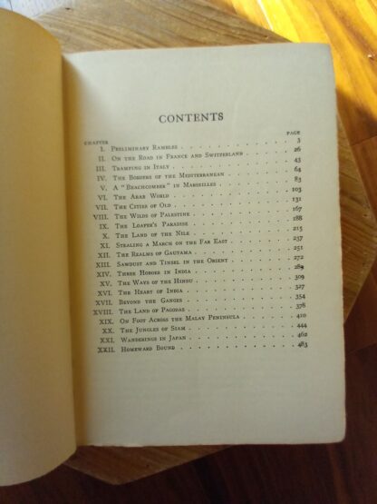 Contents page - 1910 A Vagabond Journey Around the World by Harry A. Franck - Dollar Edition