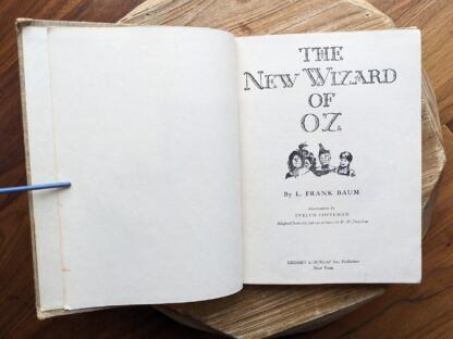 Title Page inside a 1944 copy of The New Wizard of Oz by L. Frank Baum - Illustrations by Evelyn Copelman