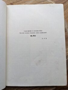 dedication page inside a 1944 copy of The New Wizard of Oz by L. Frank Baum - Illustrations by Evelyn Copelman