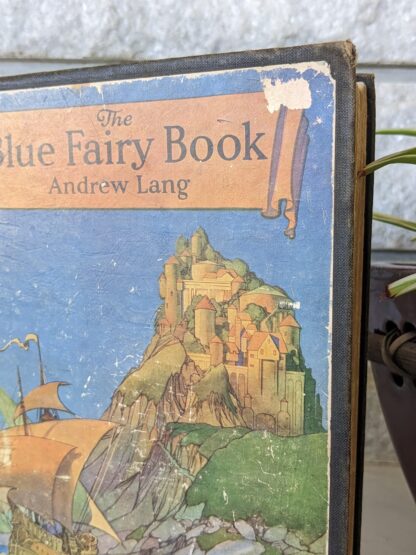 1921 The Blue Fairy Book edited by Andrew Lang - First Edition published by David McKay Company - Front cover up close