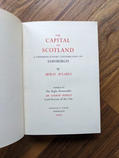 1950 The Capital of Scotland by Moray McLaren - Title Page
