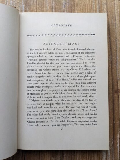 Author's Preface - 1932 Aphrodite {Ancient Manners} by Pierre Louys - Illustrated Editions Company