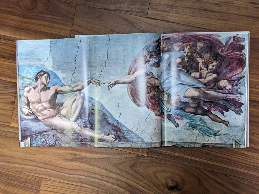 Fold out image of Cieling of the Sistine Chapel (section of) - The World of Michelangelo, 1475-1564 - Lot of 13 Time-Life Library Art Series - circa 1960s
