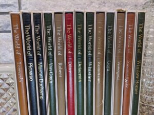 Lot of 13 Time-Life Library Art Series - circa 1960s - upper binding view