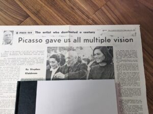 Picasso gave us all multiple vision- The World of Picasso -Time-Life Library Art Series - circa 1960s - with ephemera - The Vancouver Sun April 10 1973