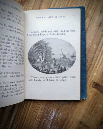 Poor Richard's Almanac by Benjamin Franklin - The Gold Medal Library pocket book - undated - Illustrated black and white oval plate