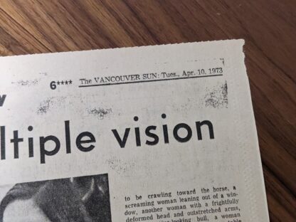 The Vancouver Sun 1973 April 10 1973 - date up close - Ephemera found inside slipcase