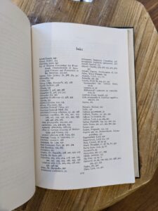 index inside a 1944 copy of The Time for Decision by Sumner Welles - First Edition